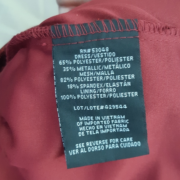 ๐HP๐ NIGHTWAY red fucsia metallic short dress - Picture 5 of 6